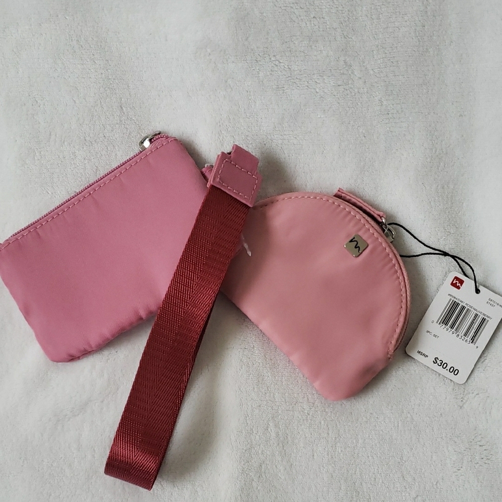 Pink Mundi Wristlet and Coin Purse Set